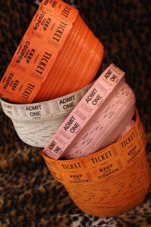 Bowls made from ticket stubs